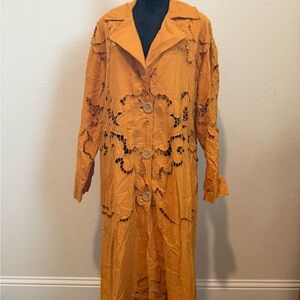 Free People Orange Trench Coat - Susanna Duster
